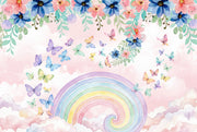 Watercolor Wallpaper Pastel Floral Border Wall Mural design