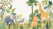 Jungle Animals Wallpaper Tropical Playful Wall Mural design
