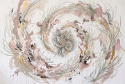 Abstract Watercolor Wallpaper Floral Mandala Swirl Spiral Wall Mural design