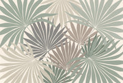 White Background Wallpaper Palm Leaf Botanical Removable Wall Decor design