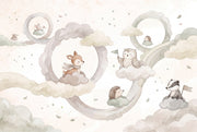 Cloudy Sky Wallpaper Nursery Removable Kids Wall Decor design