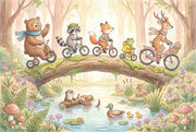 Whimsical Forest Wallpaper Animal Playful Wall Mural design