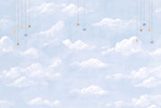 Watercolor Wallpaper Sky Hanging Stars Wall Mural design