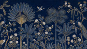 Chinoiserie Wallpaper Dark Navy Removable Tropical Garden Wall Decor design