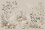 Chinoiserie Wallpaper Wetland Landscape Herons Removable Wall Decor design