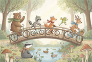 Forest Animals Wallpaper Nature Playful Wall Mural design