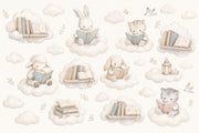 White Background Wallpaper Nursery Kids Wall Mural design