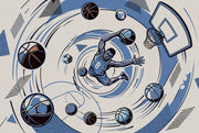 Basketball Wallpaper Dunk Geometric Wall Mural design