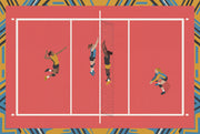 Volleyball Court Wallpaper Sports Illustration Geometric Border Wall Mural design