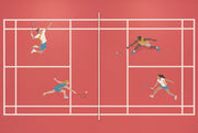 Badminton Wallpaper Sports Removable Red Court Wall Decor design