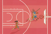 Basketball Wallpaper Sports Court Lines Removable Wall Decor design