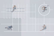 Minimalist Sports Wallpaper Geometric Grid Removable Gym Training Wall Decor design