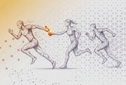 Relay Race Wallpaper Low Poly Wireframe Futuristic Tech Wall Mural design