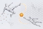 Geometric Wallpaper Wireframe Removable Futuristic Wall Decor design