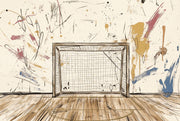 Abstract Wallpaper Soccer Goal Removable Modern Mural Wall Decor design