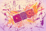 DJ Turntables Wallpaper Mixer Console Graffiti Scribbles Wall Mural design