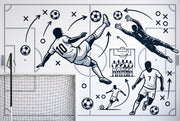 Football Tactics Wallpaper Soccer Sports Mural Removable Wall Decor design