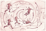 Soccer Tactics Wallpaper Sports Diagram Watercolor Wash Wall Mural design