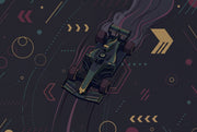 Race Car Wallpaper Motorsport Tech Futuristic Removable Wall Decor design