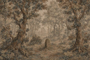 Vintage Woodland Wallpaper Forest Landscape Toile Illustration Wall Mural design