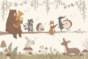 Whimsical Animals Wallpaper Forest Light Wall Decor design