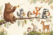 Whimsical Animals Wallpaper Forest Nature Wall Mural design