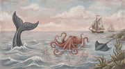 Nautical Wallpaper Whimsical Marine Life Wall Decor design