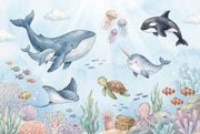 Underwater Wallpaper Marine Life Whimsical Wall Decor design