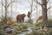 Shades Of Green Wallpaper Forest Wildlife Wall Mural design