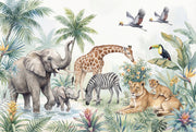 Jungle Animals Wallpaper Nature Tropical Wall Mural design