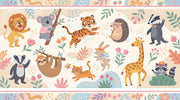 Whimsical Animals Wallpaper Cartoon Floral Wall Mural design