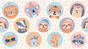 Cartoon Animals Wallpaper Playful Whimsical Wall Decor design