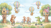 Whimsical Wallpaper Animals Treehouse Wall Mural design