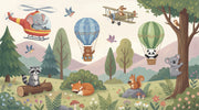Forest Animals Wallpaper Cartoon Whimsical Wall Mural design