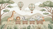 Cloudy Sky Wallpaper Animal Jungle Wall Mural design
