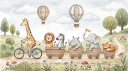 Animals Landscape Wallpaper Cartoon Playful Wall Decor design