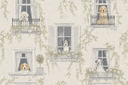 French Country Wallpaper Dogs Windows Wall Mural design