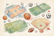 Sports Illustration Wallpaper Watercolor Abstract Wall Mural design