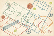 Sports Wallpaper Geometric Abstract Removable Wall Decor design