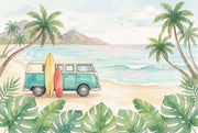 Ocean Wallpaper Van Surfboards Wall Mural design