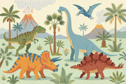 Dinosaur Adventure Wallpaper Prehistoric Volcano Wall Mural design