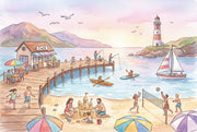 Beach Wallpaper Lighthouse Pier Removable Wall Decor design