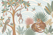 Jungle Animals Wallpaper Monkey Birds Wall Mural design