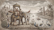 Mughal Procession Wallpaper Royal Elephant Wall Mural design