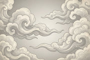 Chinoiserie Wallpaper Cloud Gray Removable Wall Decor design
