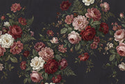 Vintage Floral Wallpaper Roses Dark Wall Mural design