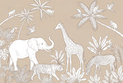 Safari Animals Wallpaper Tropical Jungle Wall Mural design