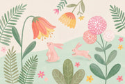 Rabbits Wallpaper Pastel Abstract Wall Mural design