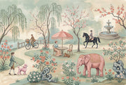 Serene Garden Wallpaper Whimsical Vintage Wall Mural design