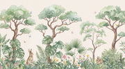 Shades Of Green Wallpaper Watercolor Floral Wall Mural design